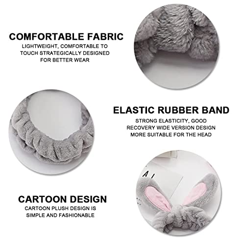 LSUWDE 2 Pack Face Wash Headband, Hair Band for Makeup Spa Headband, Cosmetic Headband, Elastic Coral Fleece Hair Bands - Image 3