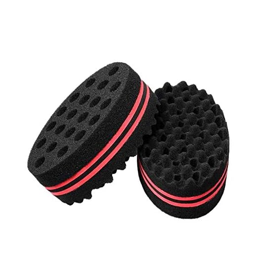 BASONG Hårtvinnad svamp, 2-pack afro locksvamp stora hål barberare hårborste svamp afro hår svamp för vändningar och dreads