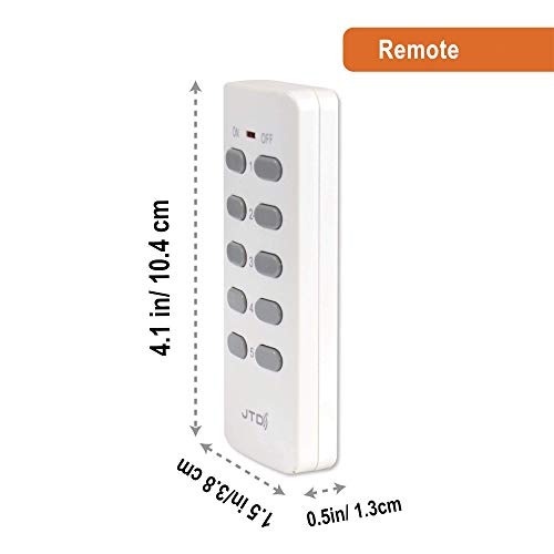 Jtd 5 Pack Remote Control Outlet Switch 3Rd Generation Energy Saving Auto-Programmable Wireless Electrical Plug Switch For Household Appliances Lighting & Electrical Equipment (2 Remotes) #TOP3