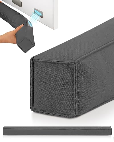 Beautissu Boudin de Porte Isolant d'Entrée 90 cm avec Aimants – Bas de Porte Anti Froid Bruit – Coussin Anti Courant d’Air pour Fenêtre – Coupe Vent Tissu Anthracite pour Isolation Thermique – Marin