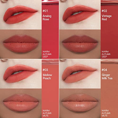 Etude Fixing Tint #01 Analog Rose | Long Lasting High Pigmented Liquid Lipstick |Waterproof Lightweight Matte Finish Lip Stain| Full Coverage #TOP4