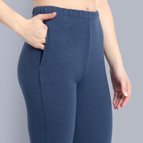 Image of ONE SKY Women Ankle Length Leggings | Premium Cotton Modal Spandex Blend | High Waist Stretchable & Bio-Washed Fabric | Colour-Lock | Ethnic Leggings for Women