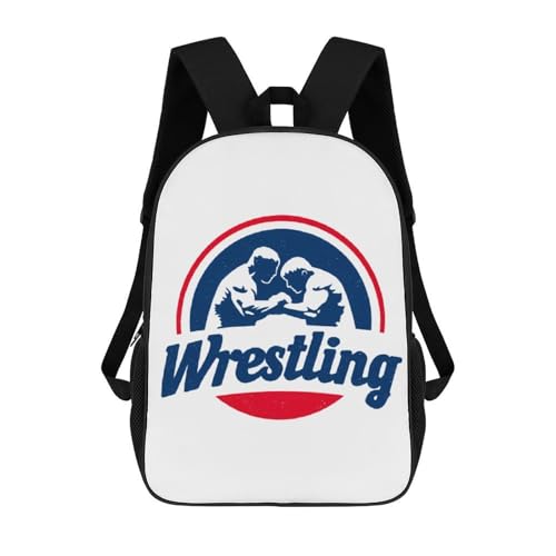 Wrestling Classic 17 Inch Backpack Travel Daypack Casual Shoulder Bag with Adjustable Strap for Men Women