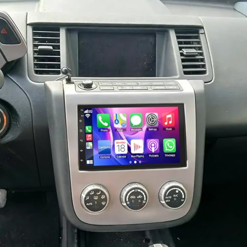 2+32G Android 13 Autoradio Multimédia avec sans Fil CarPlay Android Auto pour Nissan Murano Z50 2003-2008, 7 Pouces écran Tactile Radio Stéréo avec...