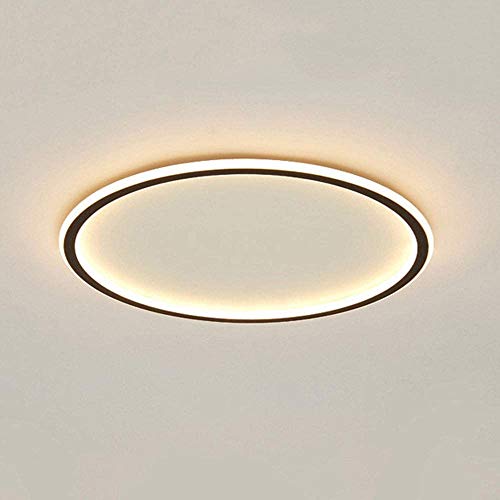 Preisvergleich Produktbild LED Schlafzimmerlampe,Deckenlampe Dimmbar mit Fernbedienung Deckenleuchte Schwarz Metall und Acryl Rund Design Deckenbeleuchtung Wohnzimmer Büro Esszimmer Bad,40CM 50W 3000K-6000K