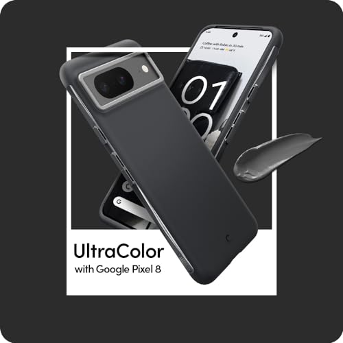 Image of Spigen Cyrill UltraColor | Google Pixel 8 Case | Black Dark Grey Pixel 8 Back Cover | TPU+Poly Carbonate - Dusk