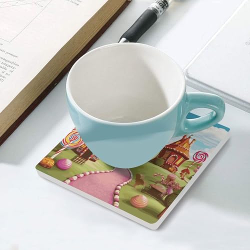 Dessous de verre en céramique pour apéritif au salon et verres de bar, 6 pièces - 6