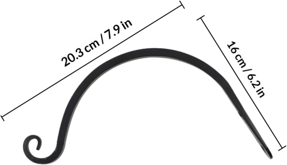 4pcs Black 8-inch Flower Basket Wall Hooks for Outdoor Indoor Hanging Plant Brackets Balcony Garden Decorative Flower Pot Hangers