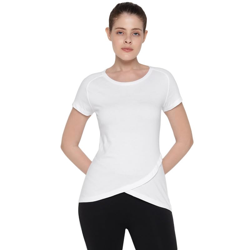 ap'pulse Women's Shorts Sleeve Bottom Crossover Tshirt-picture-50