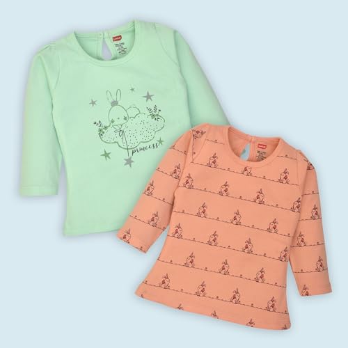 Image of LuvLap Baby Girls 100% Cotton Full Sleeve Girls Top Pack of 4