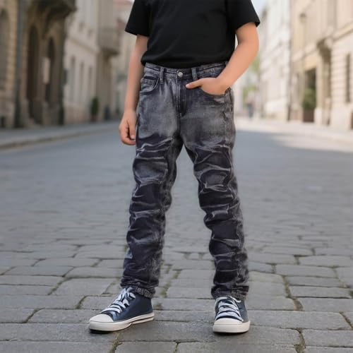 Jeans pantalons cargo garçon coupe large et décontractée été