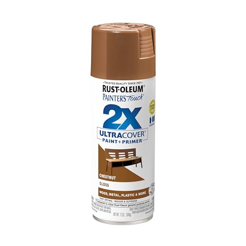 Rust-Oleum 249847 Painter's Touch 2X Ultra Cover Spray Paint, 12 oz, Gloss Chestnut