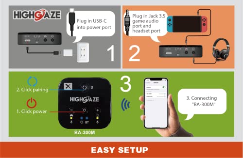 Bluetooth Chat & Play Audio Mixer Accessory for Switch 2 Game Streaming with Smartphone & PS4 PS5 or Xbox, Discord, Voice call to Headset with aptX Audio, Adjust Game Volume Balance - Image 6