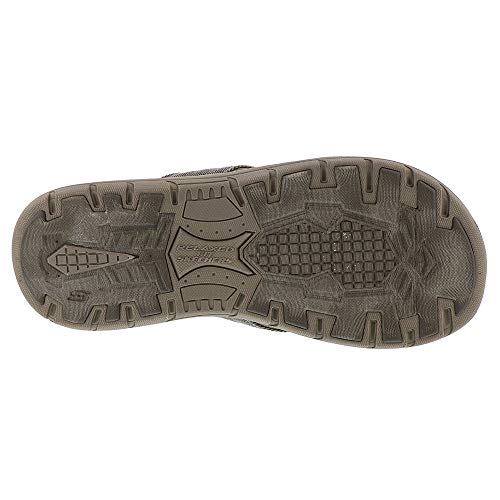 Skechers Men's Evented-Rosen Flip-Flop, Khaki, 9 XW US