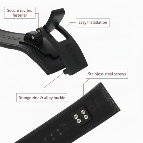 Image of 13MM Lever Gym Belt for Men & Women | 100% Full Grain Genuine Leather Powerlifting Belt | IPF Standard Weight Lifting Belt | Black Belt with Black Buckle | Size Small