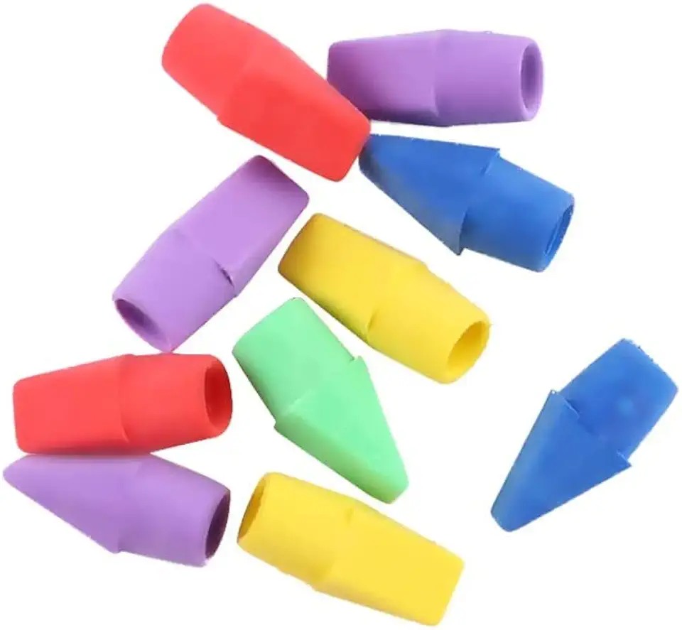 Pencil Erasers, Pencil Top Erasers, Cap Erasers, Assorted Colors Pencil Eraser Toppers, Pencil Erasers For Kids, School Supplies For Teachers(10Pcs)