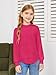 Haloumoning Girls Oversized Long Sleeve Shirts Kids Fashion Crewneck Tunic Tops Curved Hem Tees 7-14 Years Hot Pink