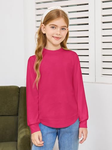 Chemises surdimensionnées filles vêtement tunique rose vif - 3