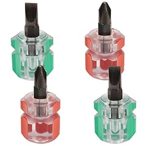 Sewing Machine Screwdriver Mini Stubby Screwdriver with Flat Head and Phillips Head Ultra Short Pocket Screwdriver for narrow spaces,4 Pieces