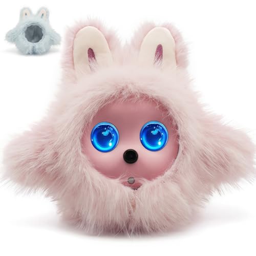 Funio AI Smart Robotic Pet, Emotional Companion Robot with Multimodal Interaction, Replaceable Fluffy Cover, Voice Conversation, Touch Sensing, LCD Screen, Suitable for Home & Office