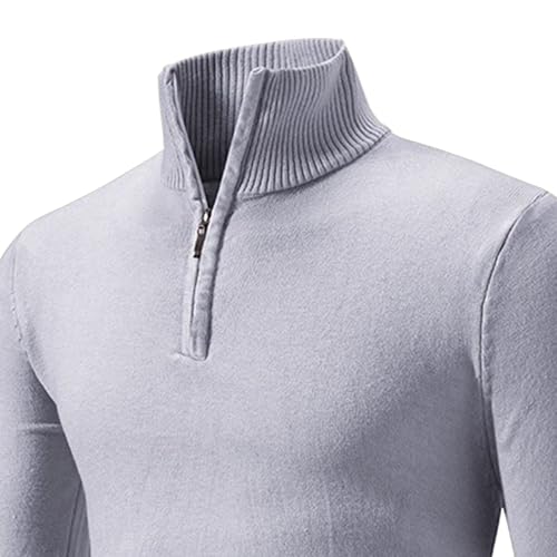 Mens Quarter Zipper Turtleneck Sweaters Male Knitted Sweaters Quarter Zipper 1/4 Zip Knitted Sweater for Men2