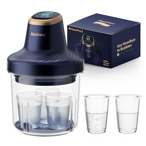 Resiners Airless Pro3 Resin Bubble Remover 3 Min Remove 99% Bubbles 99kPa Vacuum Chamber(22L/min) 3.2L Large Capacity Resin Bubble Remover Machine for Epoxy Resin UV Resin Silicone Jewelry Making