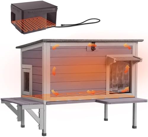 Outdoor Wood Heater for House: Are These 5 Choices Worth Your Investment? 6 GUTINNEEN Heated Cat House for Outside Outdoor Cat House Insulated Weatherproof Feral Cat Shelter with Heater and Insulated Liner