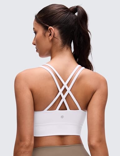 Image of CRZ YOGA Softness Mold Butterluxe Sports Bras | Molded Cup, Light Support, Yoga, Extremely Soft, Longline, Strappy Back, Scoop Neck, for Women