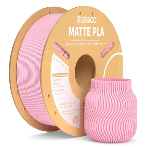 Image of ELEGOO Matte PLA 3D Printer Filament Sakura Pink 1.75mm | Precision ±0.02mm | Matte Finish, Tangle-Free | 1KG Spool | Reliable Adhesion | Compatible with FDM Printers