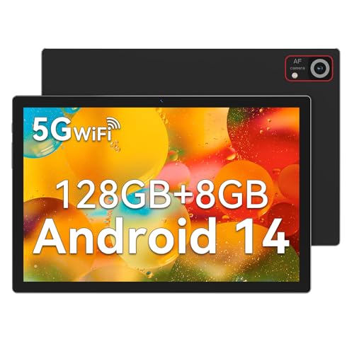 Image of 2025 Tablet Android 14 Tablets 10 Inch, 128GB ROM+8GB RAM (4+4 Virtual)+512GB Expandable, Octa-Core Processor, 10 Inch Tableta with 5G WiFi, 7000mAh Battery Tablet PC, Dual Camera, BT5.0-Black