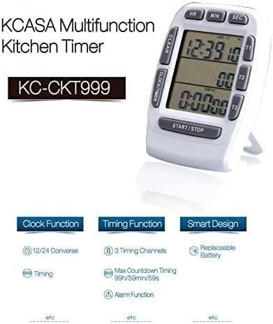 Temporizadores, Temporizador de Cocina Multifuncional, 3 Canales de visualización, temporizadores electrónicos de Cuenta Regresiva, Dispositivo de conteo de Tiempo