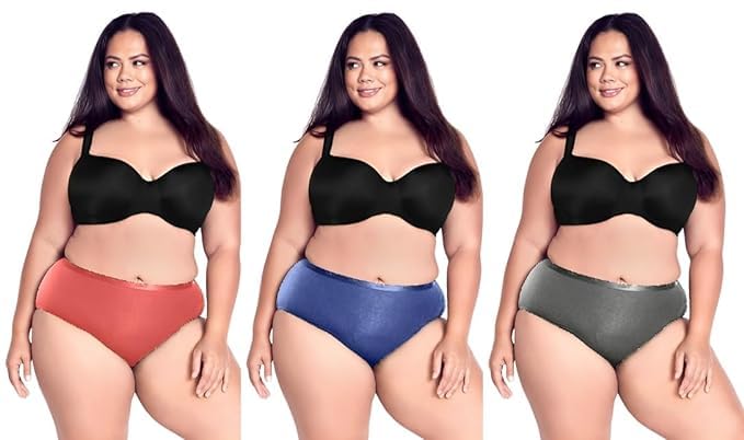 Women's Cotton Blend Jumbo Size High Waist Hipsters Panties Set | Comfortable, Super Soft Breathable Everyday Wear Panties(Set of 3)-picture-27