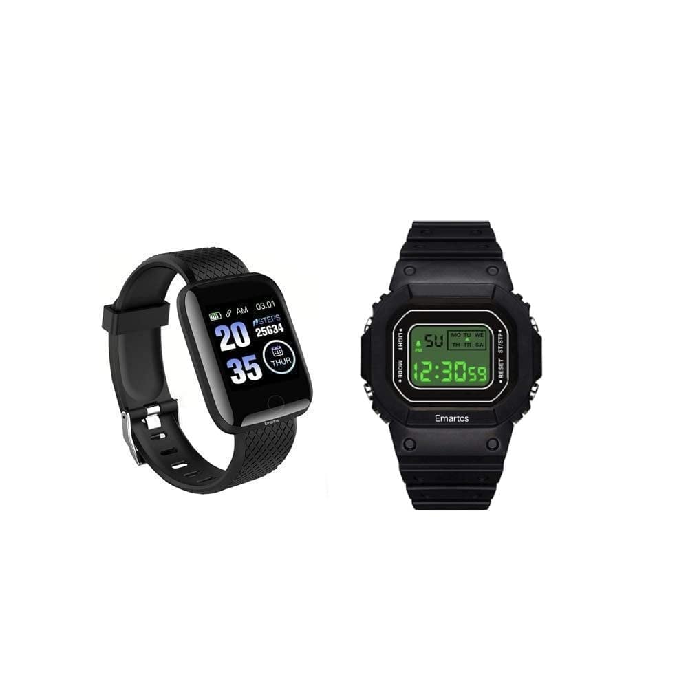 Emartos Smart Watch D116 Bracelet Fitness Tracker Heart Rate Blood Pressure Pedometer and Kids Digital Watch (Combo Pack of 2) (No Charger Available) (B0C6FKJGMZ) Amazon Price History, Amazon Price Tracker
