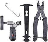 TWINFALCONS Fahrradketten Werkzeug Profi, 4 in 1 Fahrrad Ketten Reparatur Set mit Kettennieter Kettenschlosszange und Kettenverschleißlehre für Rennrad Mountainbike Motorrad