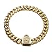 Dog Chain Diamond Cuban Link Dog Collar with Design Secure Buckle, 19MM Width Pet Metal Collar Jewelry Accessories for Small Medium Dogs