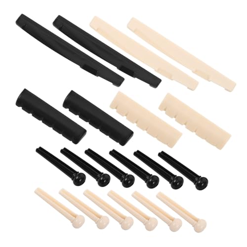 NIYANGLE 4 Juegos Kit Accesorios para Guitarra Acústica con Puente y Sillín de Plástico Incluye...