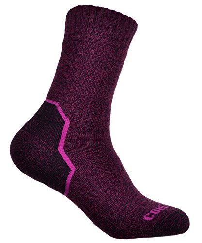 WB SOCKS Ladies Wool Coolmax Walking Socks 2 Pairs per pack