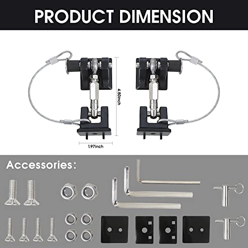 BESTAOO Hood Latches for 2018-2024 Jeep Wrangler JL JLU & Gladiator JT, Anti-Theft Aluminum Hood Lock Catch Latches Kit, Eliminates Hood Flutter, 1 Pair