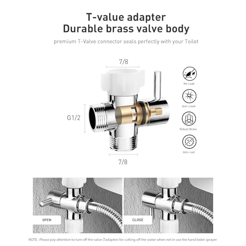 Handheld Toilet Bidet Sprayer for Toilet-Adjustable Water Pressure Control with Bidet Hose for Feminine Wash, Jet Sprayer for Toilet Muslim Shower, Bidet Faucet Cloth Diaper for Baby Wash thumbnail 4