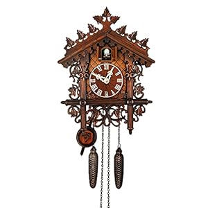 JoonieHouse Traditional Black Forest Cuckoo Clock, Newly Wood Coo Coo Clock Decorative Wall Clock with Pendulum and Chiming Function – Perfect Wall Clocks for Home Livingroom Decor