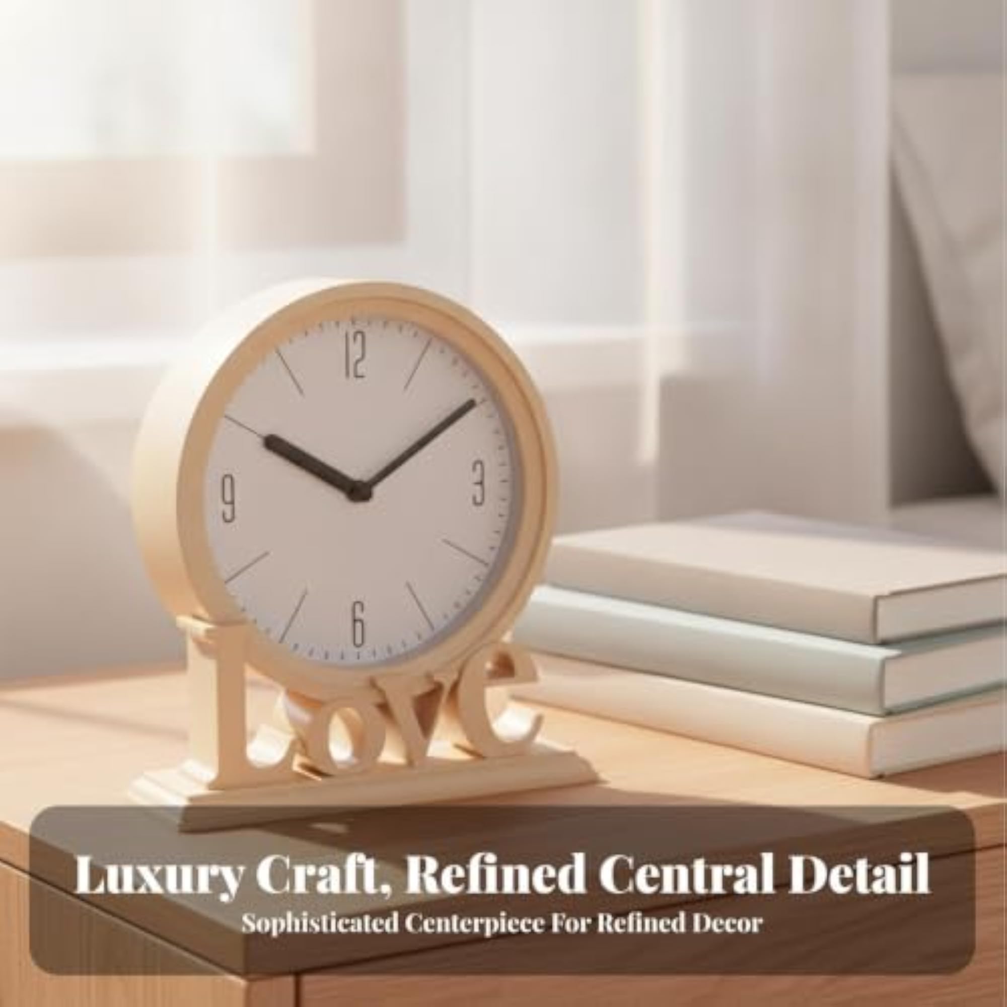 Decorative Retro Table Clock with Silent Non-Ticking Movement