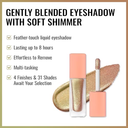 Oulac Liquid Glitter Eyeshadow – Gold Eyeshadow Shimmer Eyeshadow & Eyeliner | Sheer Lime Gold with Blue and Gold Sparkle, Blendable Sparkly Eye Make-up, Crease Resistant, Vegan, 5.4g, Gold Babe (21) - Image 5