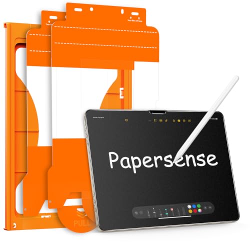 OMOTON PAPERSENSE 2 Paper Screen Protector for iPad Air 13 Inch M4 2026/M3 2025/M2 2024 (8th/7th/6th Gen)Matte-layer Glass Film with Dust-free Installation Tray Anti-glare Apple Pencil Support