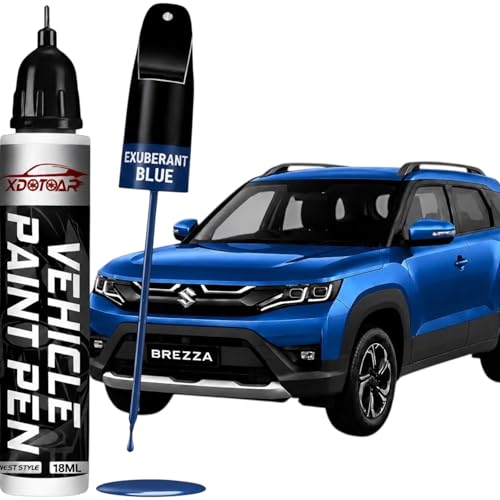 Image of XDOTOAR Exuberant Blue (WBS) Touch Up Paint Compatible with Maruti Suzuki Brezza | Exact Match 2-in-1 Car Scratch Repair Paint Pen | Chip & Nick Repair | Quick Dry Automotive Paint | Includes 1 Disposable Micro Applicator | 18ml