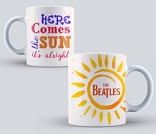 Tasse Beatles Here comes the sun en céramique. Cadeau original. - Les Beatles, Paul McCartney, John Lennon, RIngo Starr, George Harrison Tasse Beatles Here comes the sun en céramique. Cadeau original.
