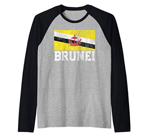 Brunei Flag Family Pride Country Men Women Vintage Gift Maglia con Maniche Raglan