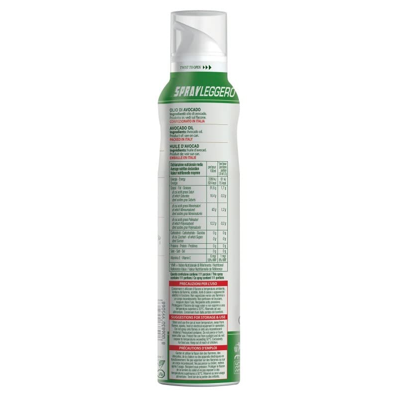 Italian Gourmet Bundle Avocadoöl Spray 3x 200ml + Italian Gourmet Polpa Gratis – 100% reines Avocado Oil Spray, leicht dosierbares Kochspray, Bratöl & Salatöl 600ml