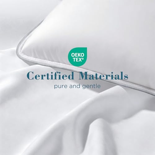 Image of viewstar Pillows Queen Size Set of 2, Firm Support Down Alternative Pillows for Side, Back, or Stomach Sleepers, Pure White