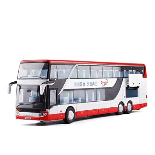 Diecast Car Model Simulering 1/32 Alloy Diecast Double Decker Bus Sound och Light Bus Model Metal Luxury Bus Vehicle for Boys Toys Presenter (Size : 3)