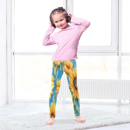 Toddler Girls Leggings Printed Yoga Pants Leggings Yellow Brown Sunflower for Kids4